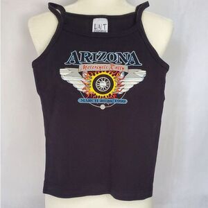 Vintage 1999 Arizona Motorcycle‎ Rally Tight Cropped Tank Top Biker 90s Medium